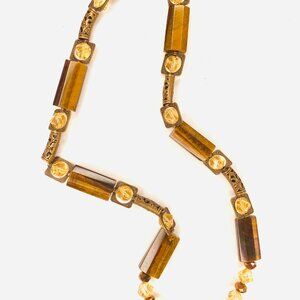 Brazilian Agate & Glass Necklace Art Jewelry NWT